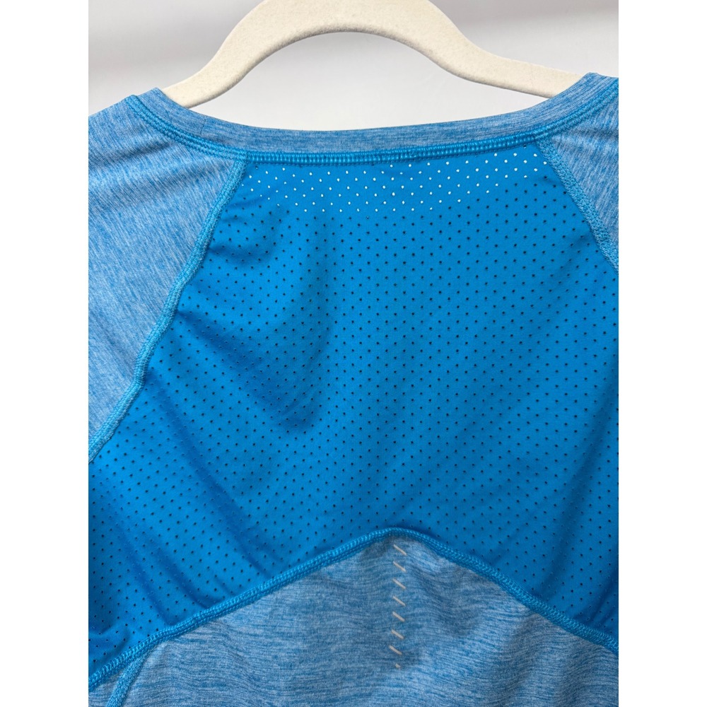 Champion Vapor Womens Blue Heathered Mesh Back Long Sleeve Athletic Top Small - Picture 4 of 10